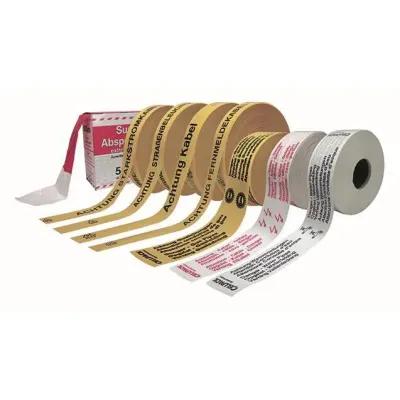 Cellpack Absperrband Nr. 26 | Trassenwarnband rot-weiß | 80mm x 500m | dehnbar | alterungs- & kältebeständig