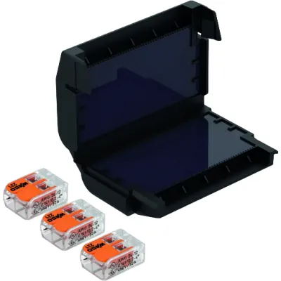 Cellpack Gelbox EASY-PROTECT 332 | Verbindungsmuffe gelgefüllt | WAGO 3x221-412 | 0,2–4 mm² | IPX8 | schwarz