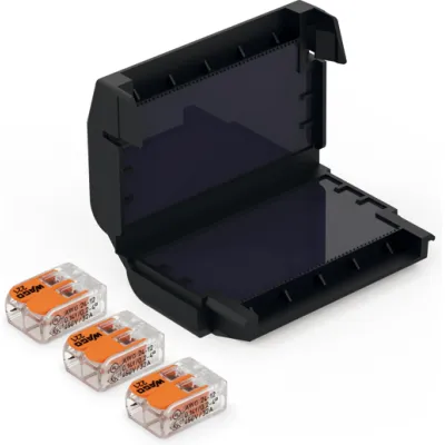 Cellpack Gelbox EASY-PROTECT 332 | Verbindungsmuffe gelgefüllt | WAGO 3x221-412 | 0,2–4 mm² | IPX8 | schwarz