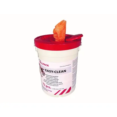 CELLPACK Handreinigungstücher EASY-CLEAN 434109 | 90 Stück | antibakteriell | biologisch abbaubar | mit Scheuerfläche