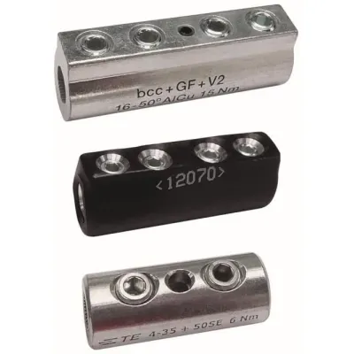 Cellpack Schraubverbinder V 16-50 | Al-Cu | 16-50 mm² | 4 Madenschrauben | blank | Aluminium/Kupfer