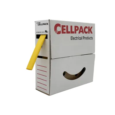 Cellpack Schrumpfschlauch SB 6.4-3.2 | Warmschrumpf 2:1 | dünnwandig | 10 m | Ø 6,4/3,2 mm | Polyolefin | gelb