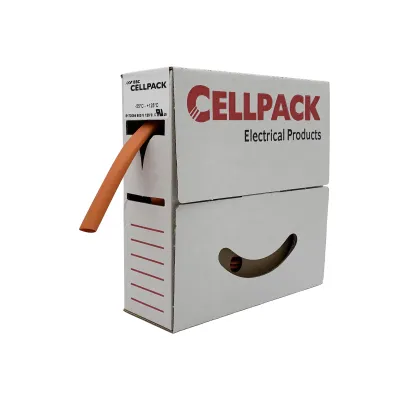Cellpack Schrumpfschlauch SB 9.5-4.8 | Warmschrumpfschlauch 2:1 | 9,5mm auf 4,8mm | dünnwandig | 10m Abrollbox | orange