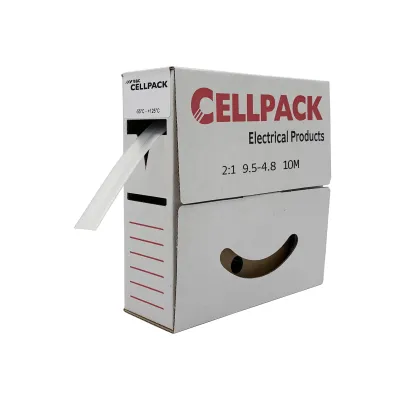 Cellpack Schrumpfschlauch SB 9,5-4,8 | dünnwandig | 2:1 Schrumpfrate | 10 m | transparent | Polyolefin