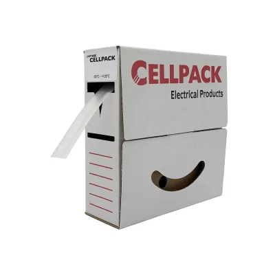 CELLPACK Schrumpfschlauch SB 1.2-0.6 | dünnwandig | 2:1 Schrumpfrate | 1,2/0,6 mm | 15 m Box | transparent | Polyolefin