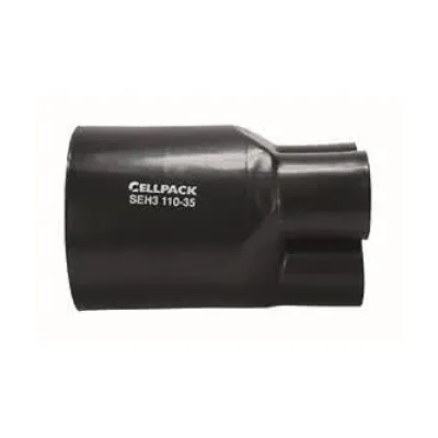 Cellpack Schrumpf-Aufteilkappe SEH4 60-25 | 4-adrig 35-150mm² | mit Kleber | UV-beständig | halogenfrei | schwarz