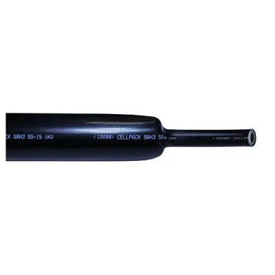 CELLPACK Warmschrumpfschlauch SRH3/22-5/BK | 3:1 | dickwandig | 22/5 mm | 1 m | Polyolefin | Innenkleber | schwarz