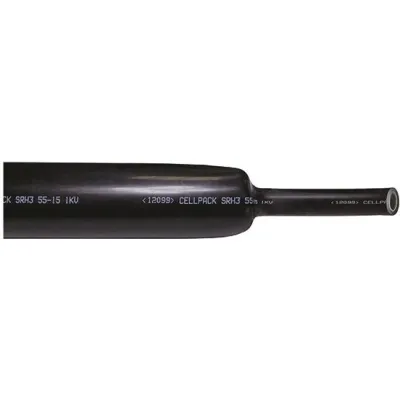 CELLPACK Warmschrumpfschlauch SRH3/48-12/BK | 3:1 Schrumpfrate | 1m | dickwandig | Innenkleber | halogenfrei | schwarz