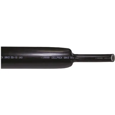 CELLPACK Warmschrumpfschlauch SRH3/63-15/BK | 3:1 | dickwandig | Ø63/15mm | 1m | Polyolefin | Innenkleber | schwarz