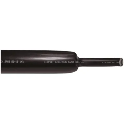 Cellpack Schrumpfschlauch SRH3 75-20 mm | 1m | 3:1 | dickwandig | Polyolefin | mit Innenkleber | halogenfrei | schwarz