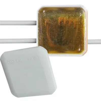 CELLPACK Universal Box CG Wago Kabelabzweigkasten T40 425589 | IP68 | mit WAGO-Klemmen | Vergussmasse | 90x90x52mm | grau