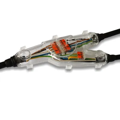 CELLPACK Gießharz-Abzweigmuffe Y 1 EG V/WAGO | Y-Abzweig | 0,5–4 mm² | 5-polig | wasserdicht | mit WAGO-Klemmen