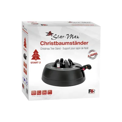 Star-Max Christbaumständer Start 2 S250G | Einseiltechnik & Fußhebel | bis 2,5 m | Wassertank | Anthrazit | Kunststoff