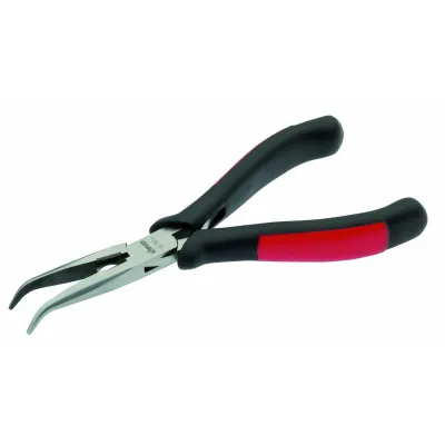 CIMCO Elektronik-Spitzzange 100816 | gebogen | 150 mm | Spitze 2,5x1,5 mm | Schneide | isoliert | 2K-Griff