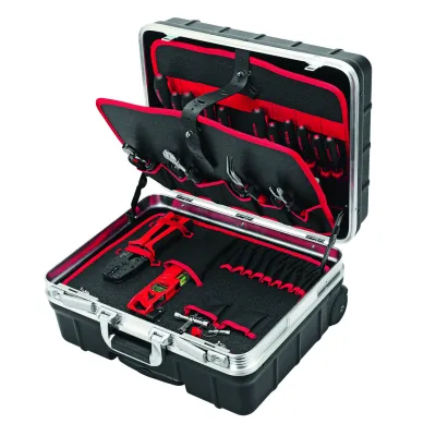 Cimco Werkzeugkoffer Trolley | 22-tlg. Profi-Hartschalenkoffer | rollbar | Aluminiumrahmen | Polypropylen