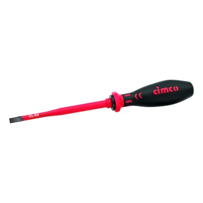 Cimco Schlitzschraubendreher 117770 | VDE isoliert 1000V | Slim Klinge 6,5x1,2x150 mm | Chrom-Vanadium | 2K-Griff