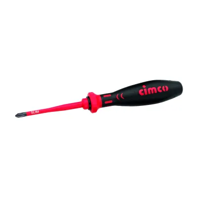 Cimco Kreuzschlitz-Schraubendreher PH1 SLIM 117777 | VDE 1000V isoliert | Phillips | 100mm Klinge | Chrom-Vanadium