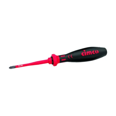 Cimco Kreuzschlitz-Schraubendreher PH1 SLIM 117777 | VDE 1000V isoliert | Phillips | 100mm Klinge | Chrom-Vanadium