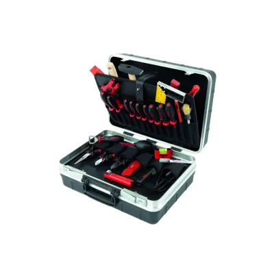 CIMCO Lehrlingskoffer ECO Advance 170590 | Werkzeugkoffer Elektro-Set 33-tlg | abschließbar | für Elektriker