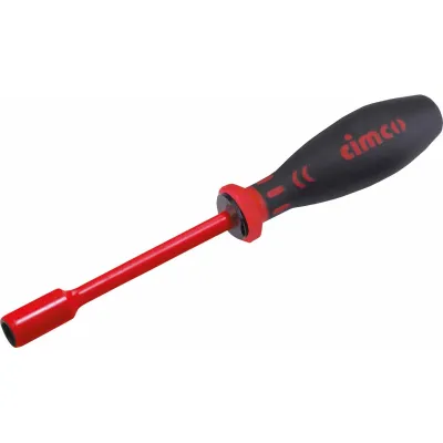 Cimco Steckschlüssel 117808 | VDE isoliert 1000V | SW 8 mm | Sechskant | Klingenlänge 125 mm | Kunststoffgriff