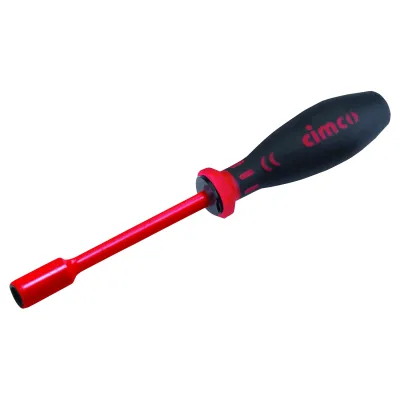 Cimco Steckschlüssel 117808 | VDE isoliert 1000V | SW 8 mm | Sechskant | Klingenlänge 125 mm | Kunststoffgriff