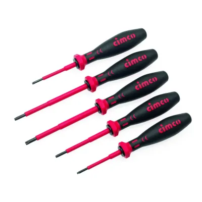 Cimco Schraubendreher-Set VDE 117900 | Torx T8-T25 | 5-teilig | 1000V isoliert | Elektromonteur Werkzeug | 2K-Griff
