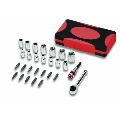 Cimco Steckschlüsselset 113154 | Bit- und Steckschlüsselsatz 28-tlg 1/4 Zoll | Chrom-Vanadium | poliert | Kunststoffbox