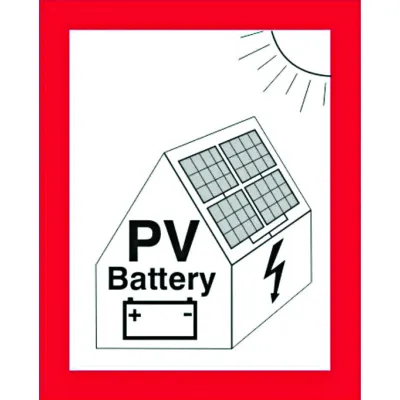 CIMCO Brandschutzzeichen 182798 | Hinweisschild PV-Anlage mit Batteriespeicher | selbstklebend | 105x148mm