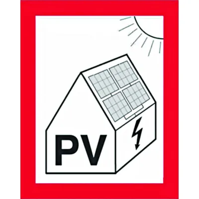 CIMCO Brandschutzzeichen 182799 | Hinweisschild PV-Anlage | selbstklebend | Folie | PVC | 105x148 mm | Weiß/Signalrot