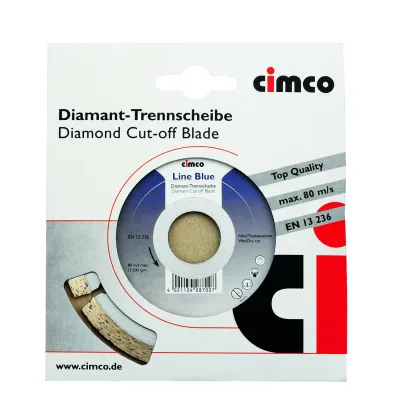 Cimco Diamant-Trennscheibe 208700 | 115 mm | für Beton, Pflaster, Verbundstein, Mauerstein | 22,2 mm Aufnahme | Blau