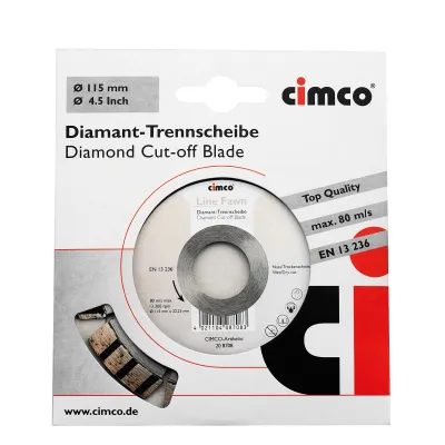 Cimco Diamant-Trennscheibe 125 mm | Beton, Kalksandstein, Gussrohr | Trocken/Nass | Winkelschleifer