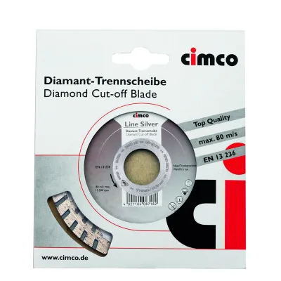 Cimco Diamant-Trennscheibe 208720 | 125 mm | Trocken- & Nassschnitt | Winkelschleifer | Beton, Backstein | Silber