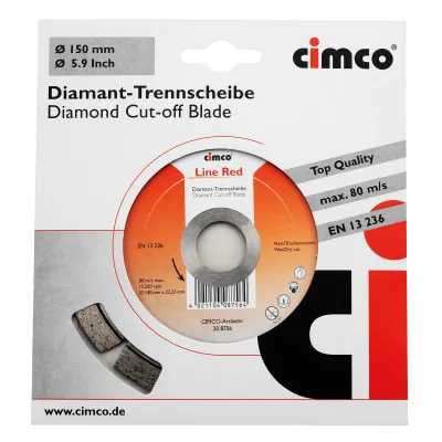 Cimco Diamant-Trennscheibe 140 mm | 22,23 mm Bohrung | für Beton & Stein | Nass/Trocken | 10 mm Segment