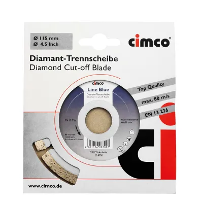 Cimco Diamant-Trennscheibe 208706 | 230 mm | für Beton, Kalksandstein, Pflaster, Mauerstein | Segmenthöhe 7 mm | Blau