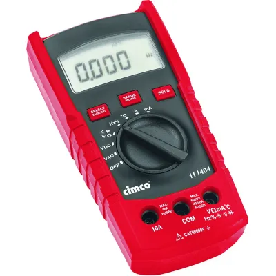 Cimco Digitales Multimeter 111404 | CAT III 600V | AC/DC 10A | Temperatur bis 500°C | kompakt