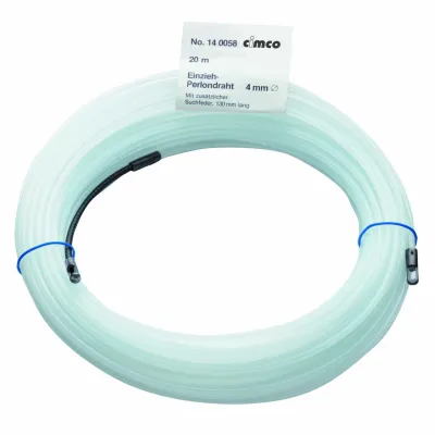 Cimco Einziehband 140052 | Kabel-Einziehdraht Kunststoff 5m | Ø 4mm | Zugfestigkeit 900N | für Installationsrohr | weiß