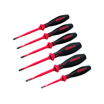 Cimco Schraubendreher-Set 117854 | VDE 1000V isoliert | SLIM Torx & PZ Kombi | 6-teilig | Chrom-Vanadium | ergonomisch