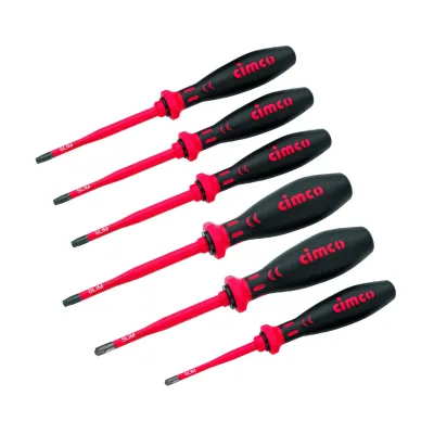 Cimco Schraubendreher-Set 117854 | VDE 1000V isoliert | SLIM Torx & PZ Kombi | 6-teilig | Chrom-Vanadium | ergonomisch