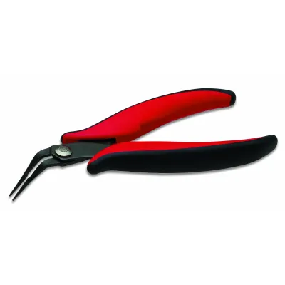Cimco Elektronik-Spitzzange 101076 | Mikro-Spitzzange gebogen 152 mm | präzisionsgeschliffen | isoliert | schwarz/rot