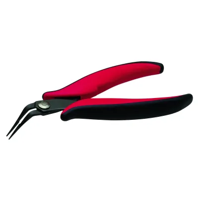 Cimco Elektronik-Spitzzange 101076 | Mikro-Spitzzange gebogen 152 mm | präzisionsgeschliffen | isoliert | schwarz/rot