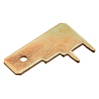 CIMCO Flachstecker 181258 | 6,3x0,8 mm | nicht isoliert | gewinkelt 90° | Messing blank | zum Löten