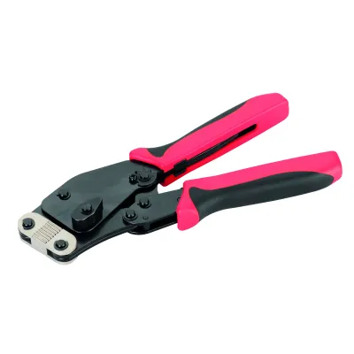 Cimco Aderendhülsen-Presszange 101945 FLEXI-CRIMP PRO | 0,5–16 mm² | Vierkantpressung | mechanisch | Schwarz/Rot
