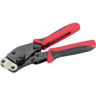 Cimco Aderendhülsen-Presszange 101945 FLEXI-CRIMP PRO | 0,5–16 mm² | Vierkantpressung | mechanisch | Schwarz/Rot