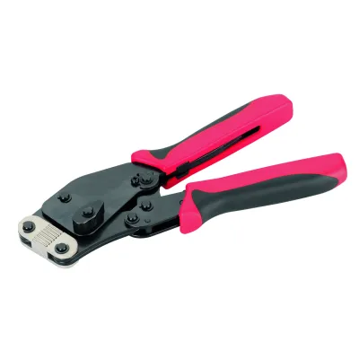 Cimco Aderendhülsen-Presszange 101945 FLEXI-CRIMP PRO | 0,5–16 mm² | Vierkantpressung | mechanisch | Schwarz/Rot