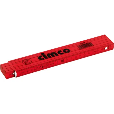 CIMCO Gliedermaßstab 210004 | 2m Holz Meterstab | 10 Glieder | mm-Skalierung beidseitig | mit Stahlfeder | robust