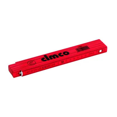 CIMCO Gliedermaßstab 210004 | 2m Holz Meterstab | 10 Glieder | mm-Skalierung beidseitig | mit Stahlfeder | robust