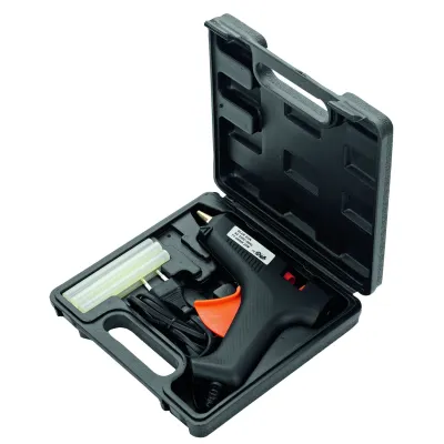 Cimco Heißklebepistolen-Set | 40W | 11mm | inkl. Koffer & 6 Sticks | Schwarz
