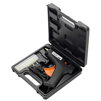 Cimco Heißklebepistolen-Set | 40W | 11mm | inkl. Koffer & 6 Sticks | Schwarz