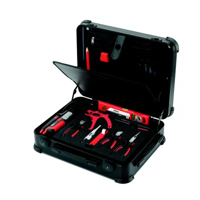 CIMCO Werkzeugset Hybrid Koffer/Rucksack CIMPACK Electric 173010 | 13-teilig | Elektromonteur-Set | mobil | Schwarz