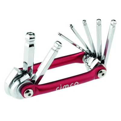 Cimco Sechskantschlüssel-Set 110596 | Innensechskantschlüsselset | 7-teilig | Kugelkopf | 2,5–10 mm | Klapphalter
